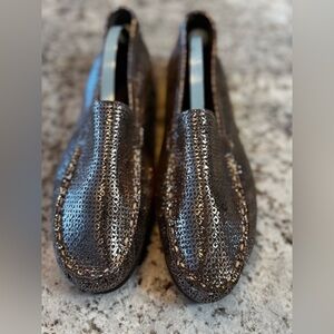 AGL Shimmering Dark Brown Loafers‎